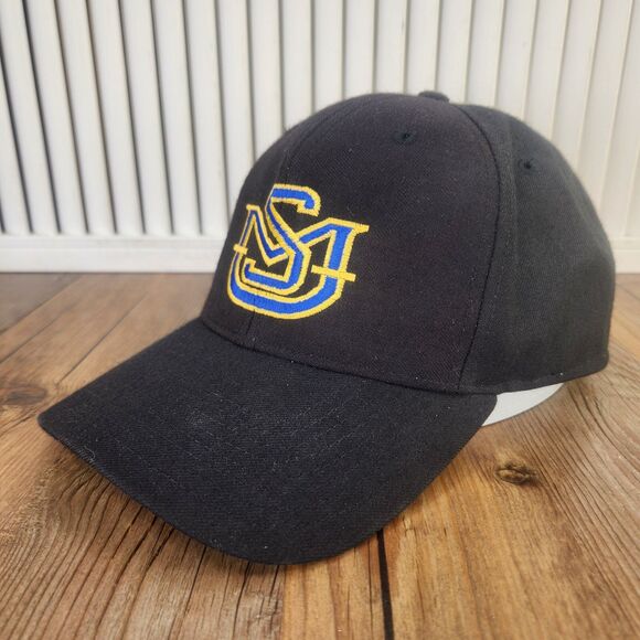 VTG MSU Montana State Bobcats Richardson Pro Model Wool Size 7.5 Hat Cap Black - Picture 1 of 11